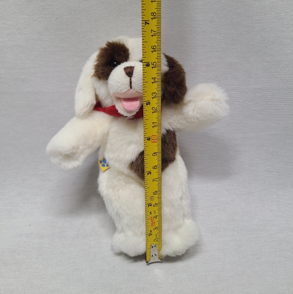 7" Build A Bear Mini Plush Puppy Dog Red Scarf Magnet Saint Bernard - Picture 2 of 3